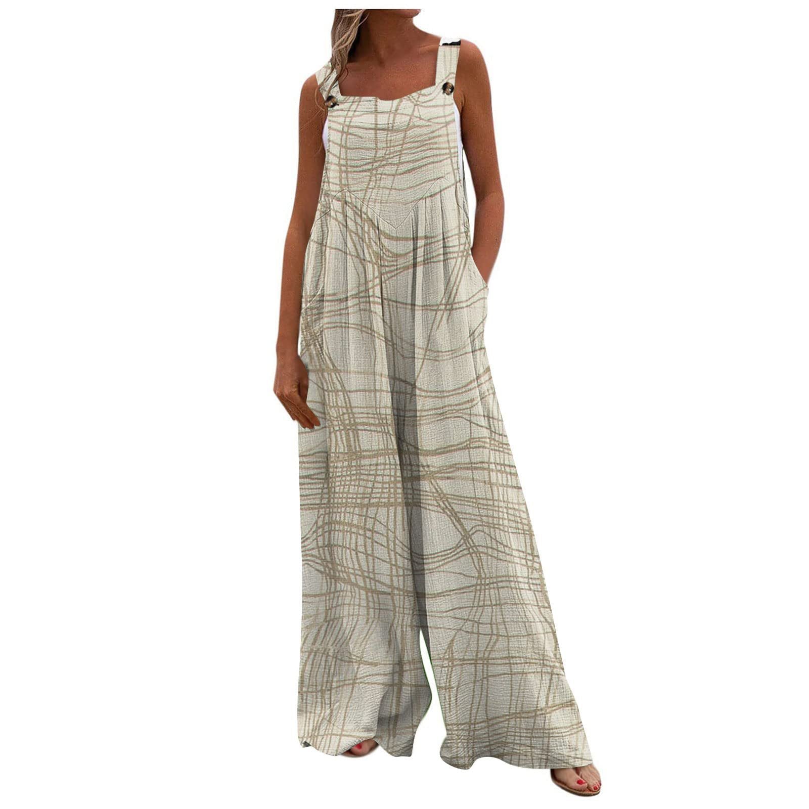 Boho Printed Patchwork Pocket Jumpsuit