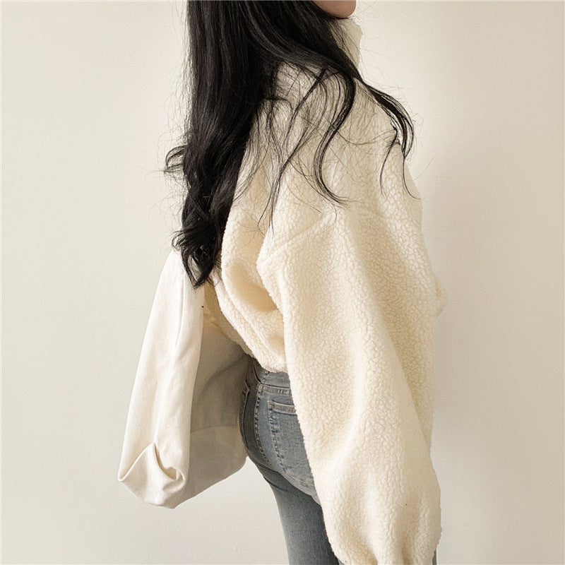 Women's Cozy Faux Lamb Fur Zip Cardigan & Thermal Coat