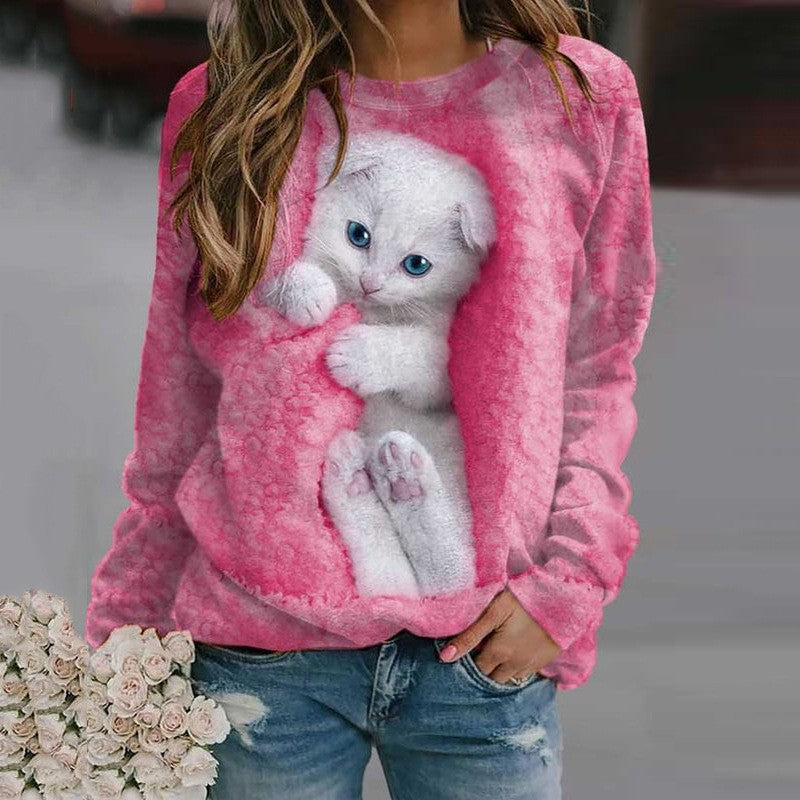 Women's Round Neck Irregular Hem Pullover Sweater
