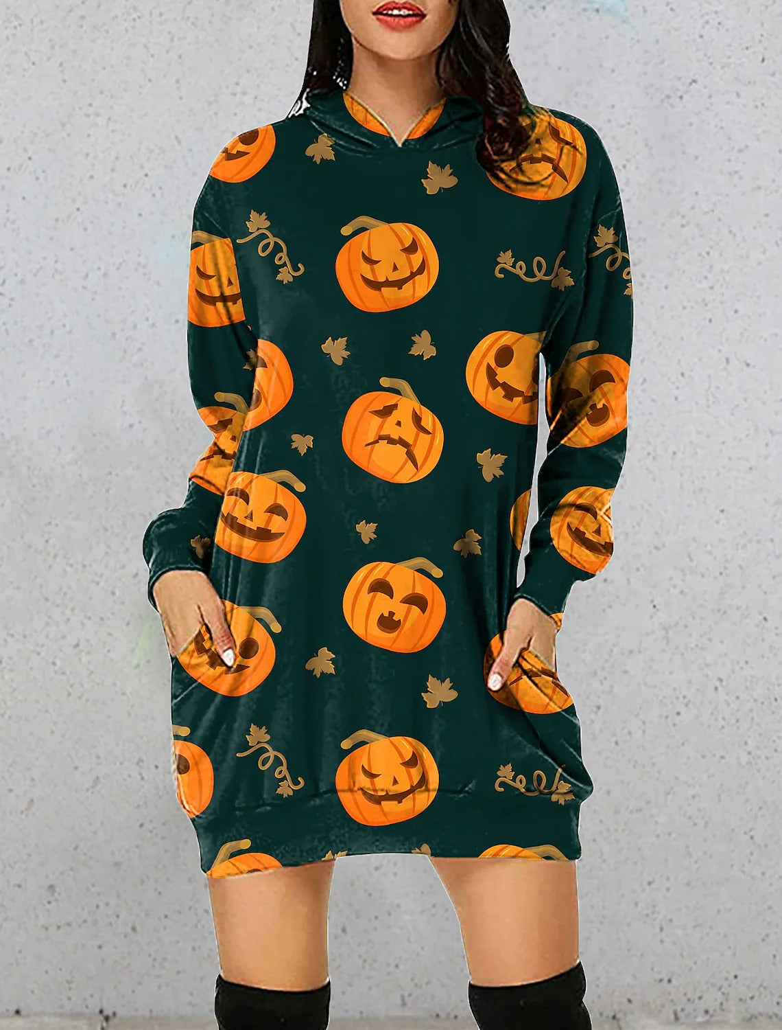 Women's 3D Printed Graphic Long Sweater Dress