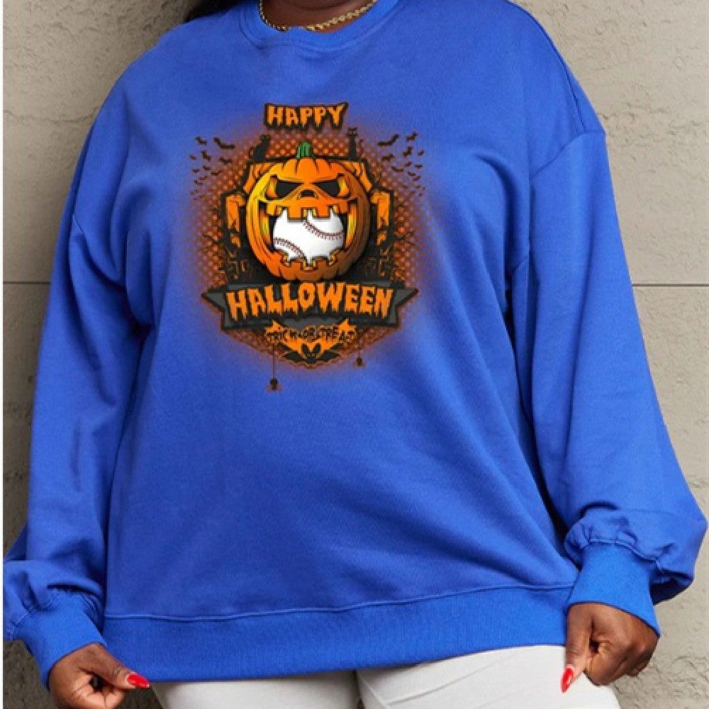 Women's Printed Long Sleeve Loose Sweatshirt