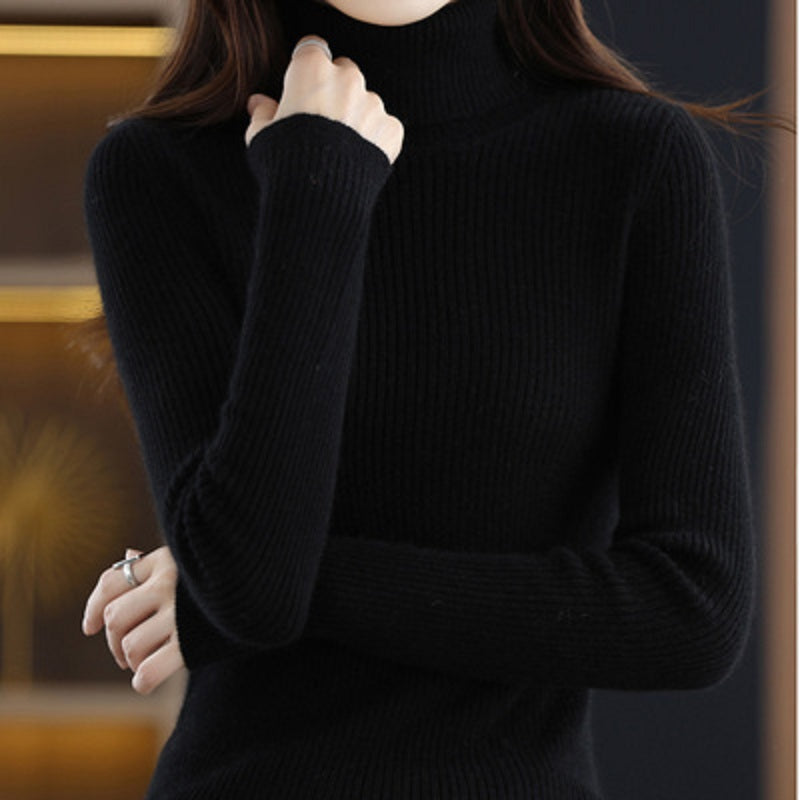 Autumn and Winter Women's Slim-fit Pullover Knit Sweater for Layering