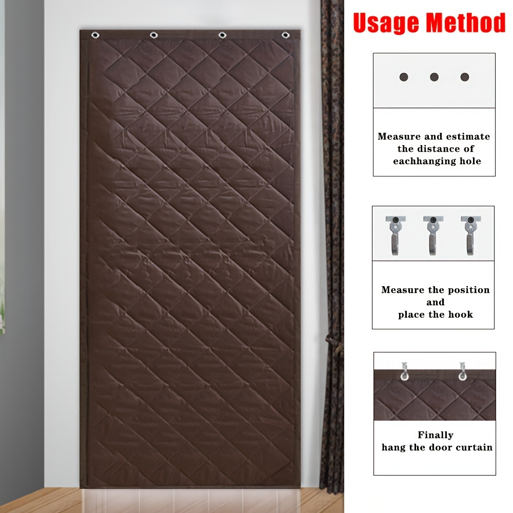 Magnetic Sealed Thick Oxford Insulated Door Curtain, Block Cold Wind Reduce Heating Cost, Soundproof Windproof Door Drape for Home Garage Retail Store