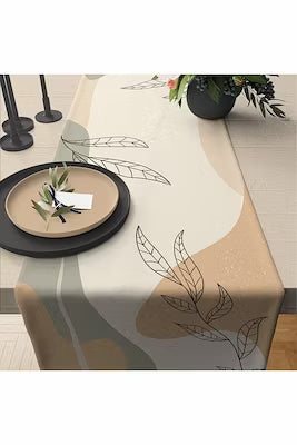 Modern abstract cotton runner for dining tables 40x140cm