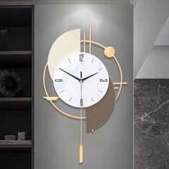 Modern Geometric Metal Wall Clock for Home Decor