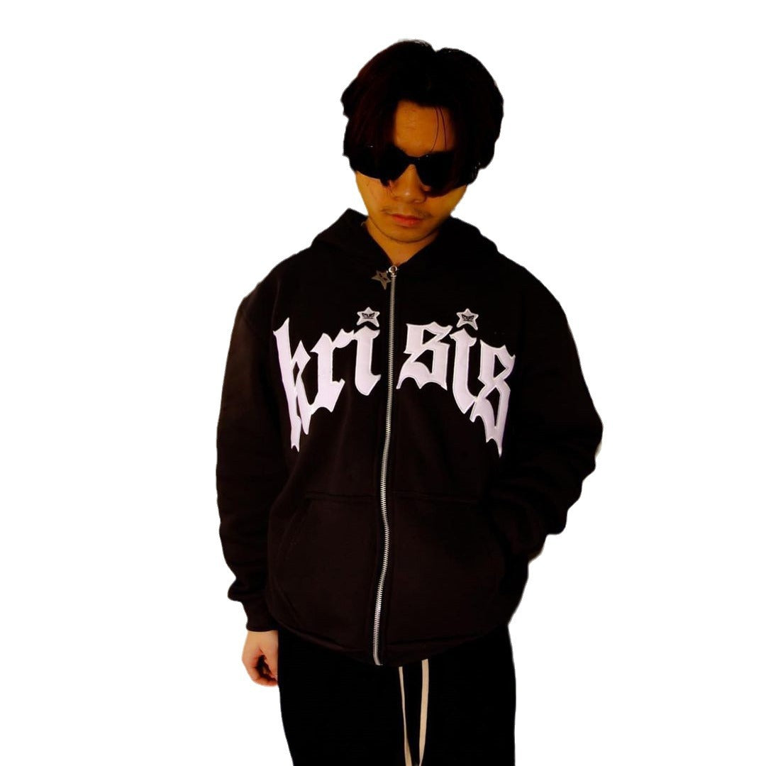 Unisex Zip-Up Hooded Sweatshirt Casual Outerwear