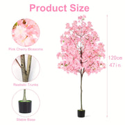 Tall cherry blossom artificial tree with silk leaves for indoor decor