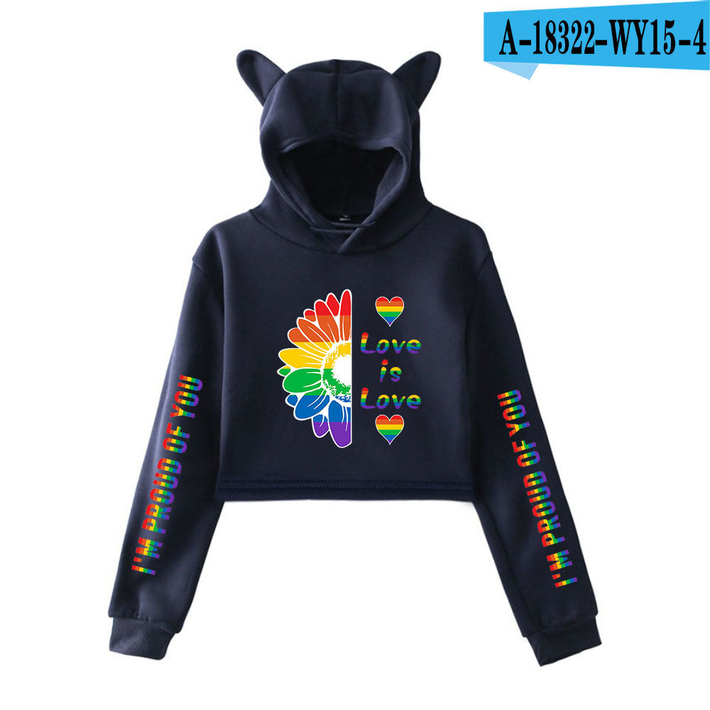 Cute Cat Ear Cropped Navel Sweater