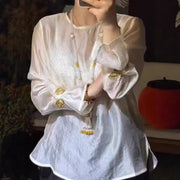Beaded-cuff Long-sleeve Base Shirt For Women