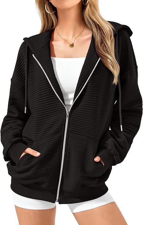 Women's Long-Sleeve Zip Hooded Athletic Sweatshirt