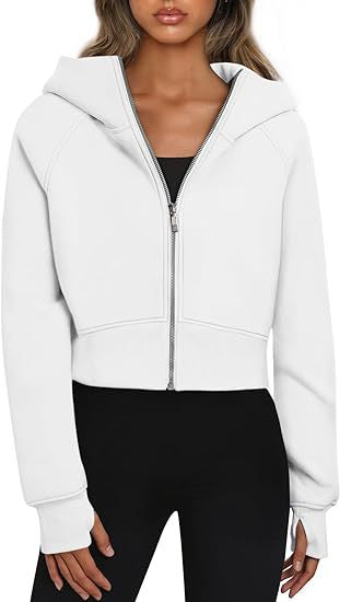Cozy Fleece Zip-Up Hooded Sweatshirt for Women