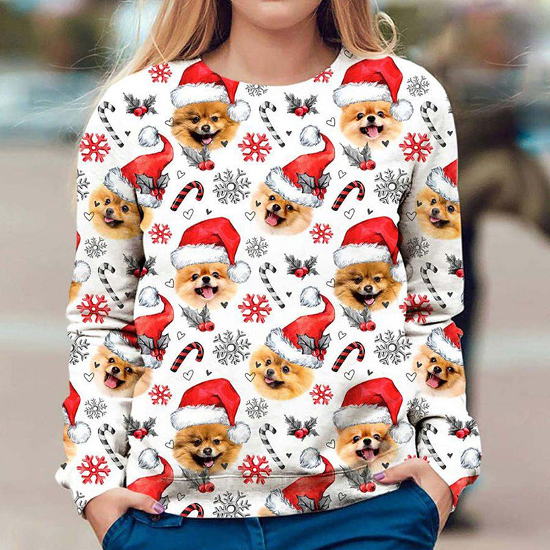 Women's Top Christmas Printed Round Neck T-shirt