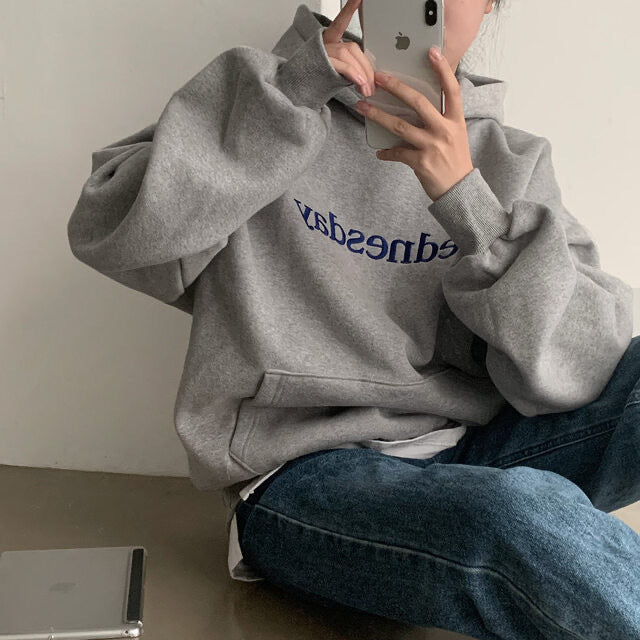 Chic Fleece-Lined Embroidered Winter Hoodie