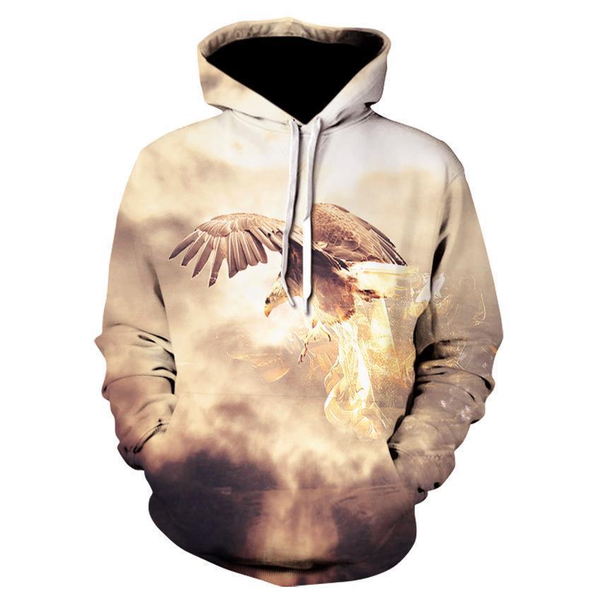 Women's 3D Print Hooded Pocket Pullover Sweatshirt