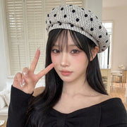 Polka Dot Woolen Berets for Women