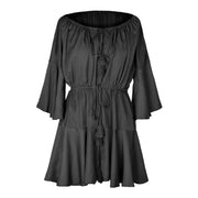 Adjustable High-Waist Off-Shoulder Loose Romper Jumpsuit