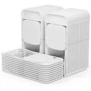 Plastic Folding Chair Pack – White Stackable Chairs for Home, Office, Wedding, Indoor/Outdoor Events (10, 20, 30, 40, 50)
