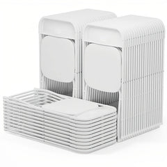 Plastic Folding Chair Pack – White Stackable Chairs for Home, Office, Wedding, Indoor/Outdoor Events (10, 20, 30, 40, 50)