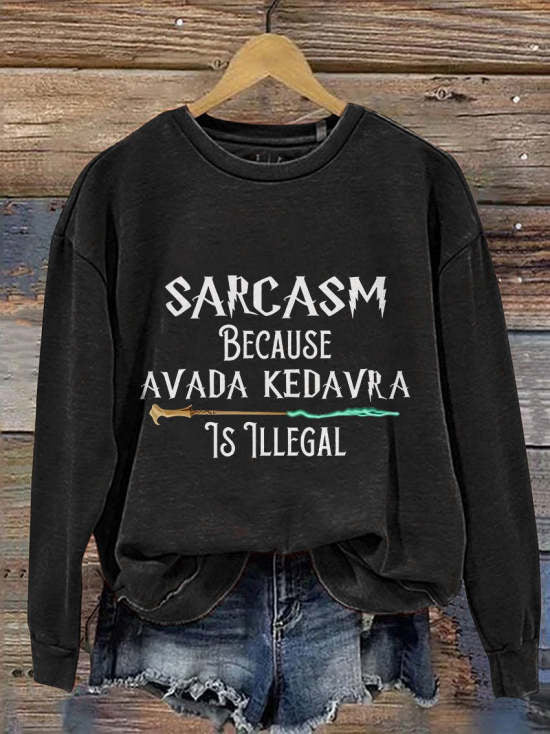 Women's 3D Print Letter Pullover Sweatshirt