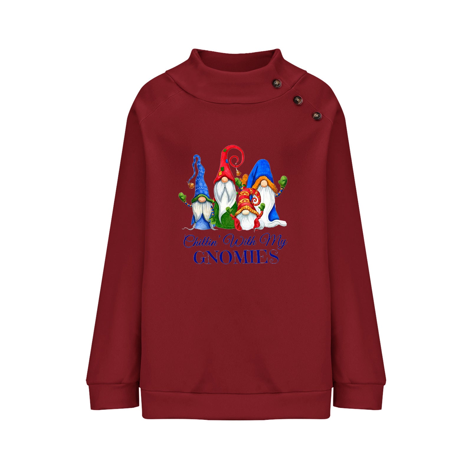 Cartoon Round Neck Christmas Loose Long Sleeve Sweatershirt Women