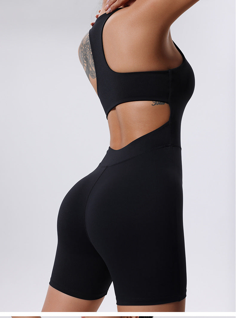Women's Backless Zip Yoga Jumpsuit