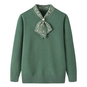 Women's Half Turtleneck Western Style Velvet Thickening Sweater