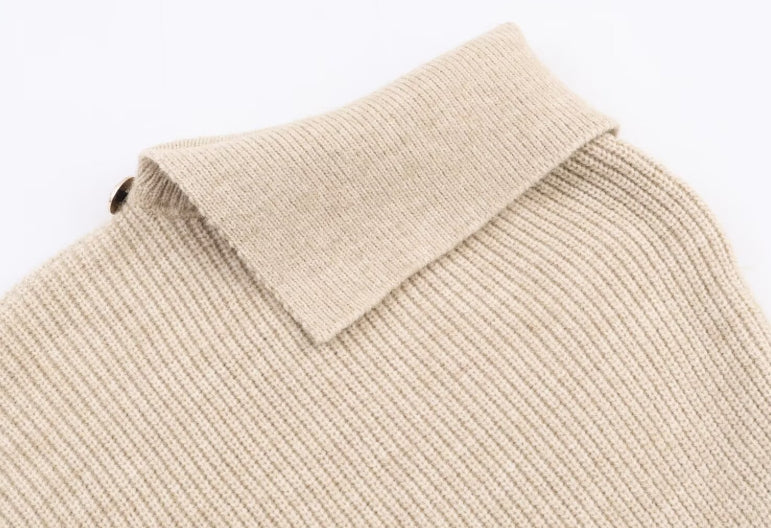 Women's Irregular Turtleneck Long-sleeved Sweater