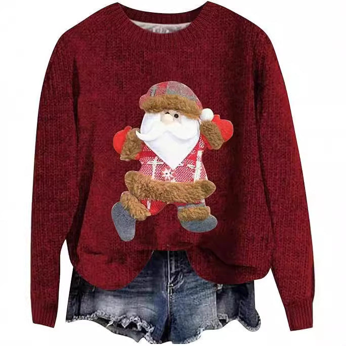 Festive Christmas Loose Crewneck Sweatshirt for Men & Women