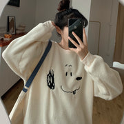 Cozy Lamb Wool Pullover Hoodie for Women