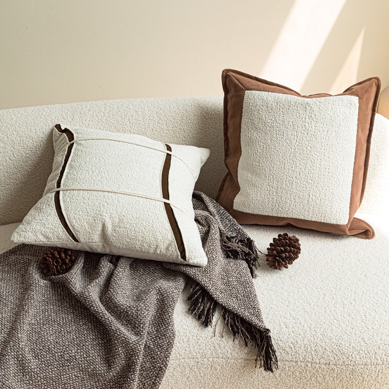 Modern Chinese-Style Coffee Backrest Pillow - Lumbar Support Cushion