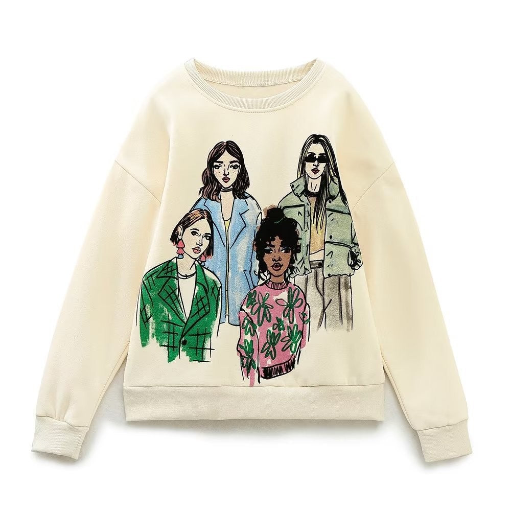 Women's 3D Digital Print Casual Long Sleeve Sweater
