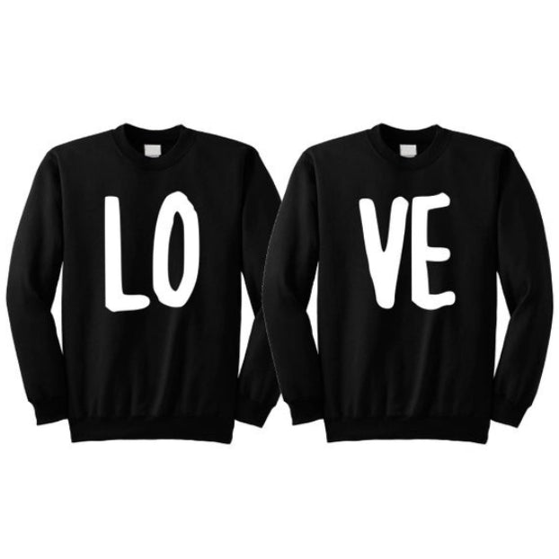 Matching Couple Casual Round Neck Cotton Streetwear Sweater