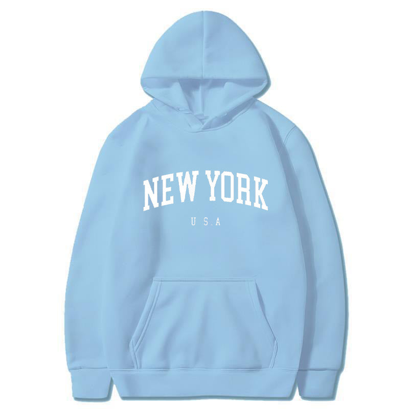 Women's Velvet Padded Printed Casual Sports Hoodie