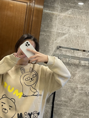 Cute Printed Crewneck Loose Long-Sleeve Sweater