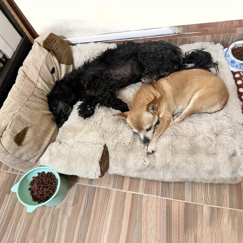 Cozy Plush Pet Sofa Bed  Brown Poodle Bed For Small/medium/large Dogs  Non-slip Easy-clean Cover  Soft-filled Indoor Dog Couch (assembly Required)  Durable Washable Dog Bed  Christmas Dog Bed