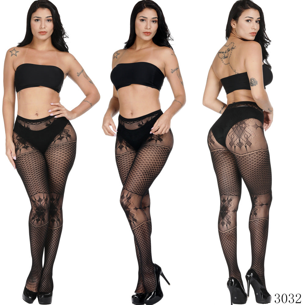 Vintage Tattoo Lace Hollow Net Socks for Women