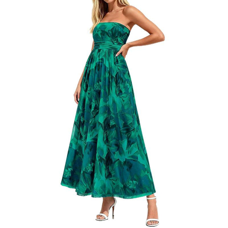 Vintage Womens Fashionable Strapless Dress