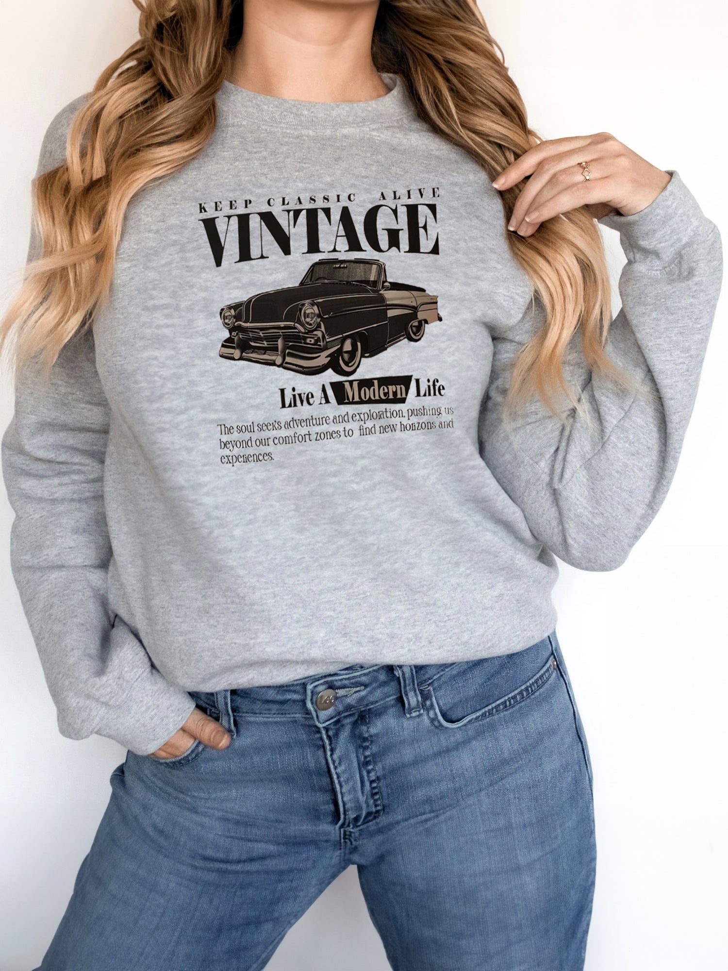 Women's Cozy Solid Color Long Sleeve Pullover Sweatshirt