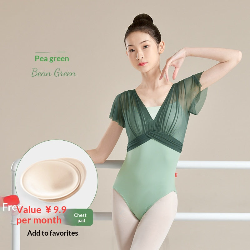 Dancewear Classical Dance Costume Summer Pleated Mock Two-Piece Jumpsuit
