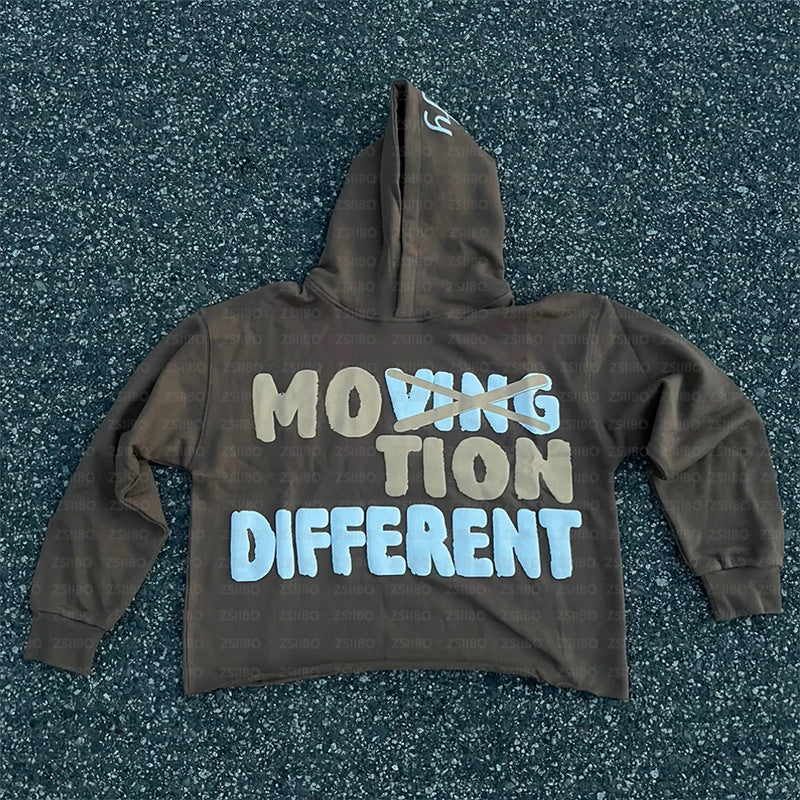 Gothic Letter Print Hip Hop Oversized Hoodie