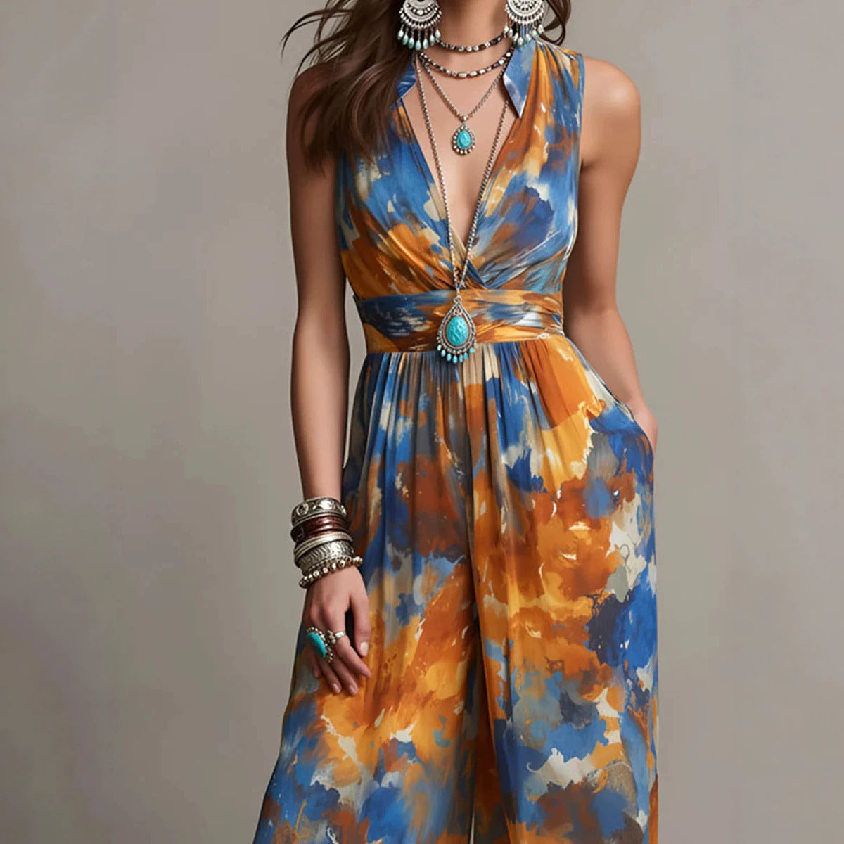 Womens New Fashion Waist-Cinching Jumpsuit