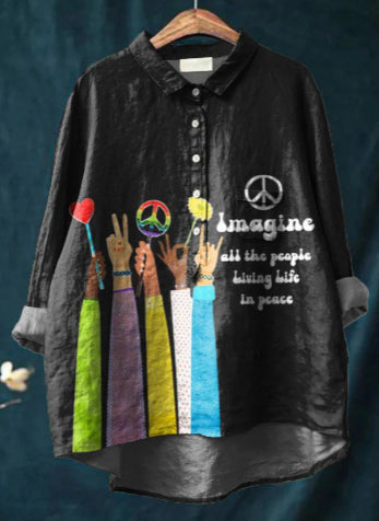 Casual Long Sleeve Shirt Print
