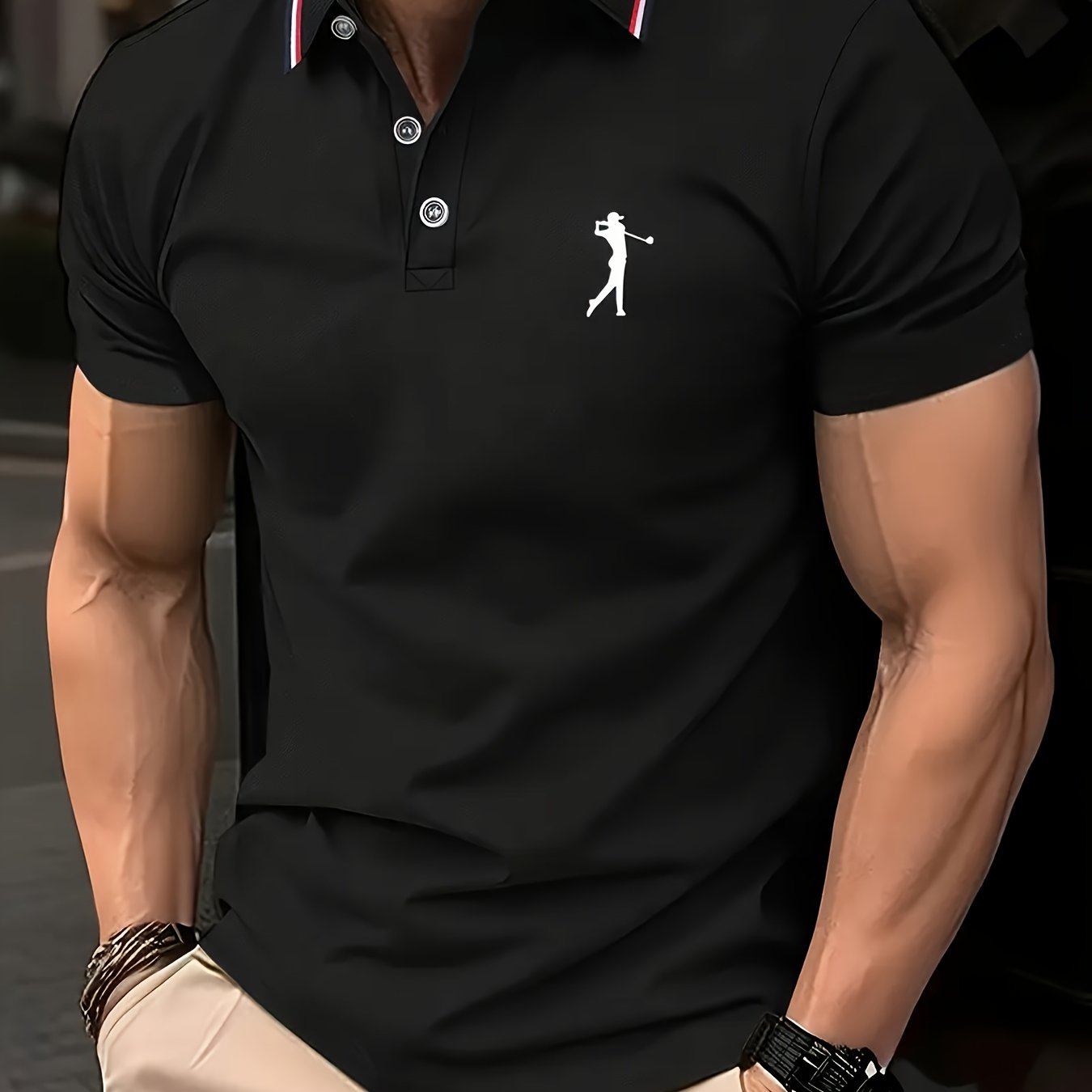 Men's Short Sleeve Printed Golf Shirt – Spring & Summer