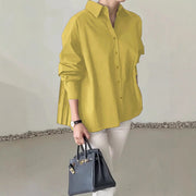 Loose Ruffled Asymmetrical Niche Blouse With Flared Hem