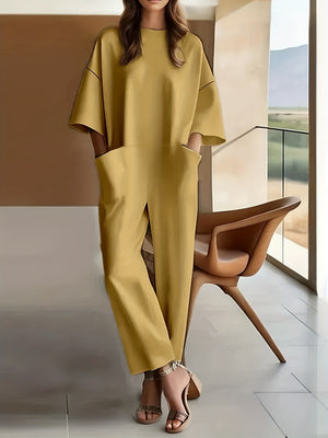 Women's Casual Wide-Leg Pocket Jumpsuit