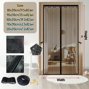 A Magnetic Mosquito-proof Door Curtain Made of Fine Mesh Material That Effectively Keeps Mosquitoes Away. It Features a Lace Design and Convenient Storage Straps, with a Magnetic Centre That Lets Pets