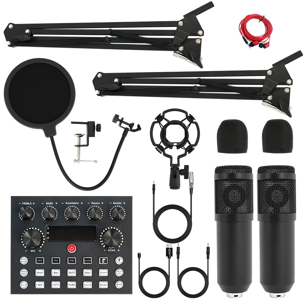Portable Home Studio Recording Kit with Condenser Microphone and Audio Mixer for Smartphone and Tablet (No Adapter Included)