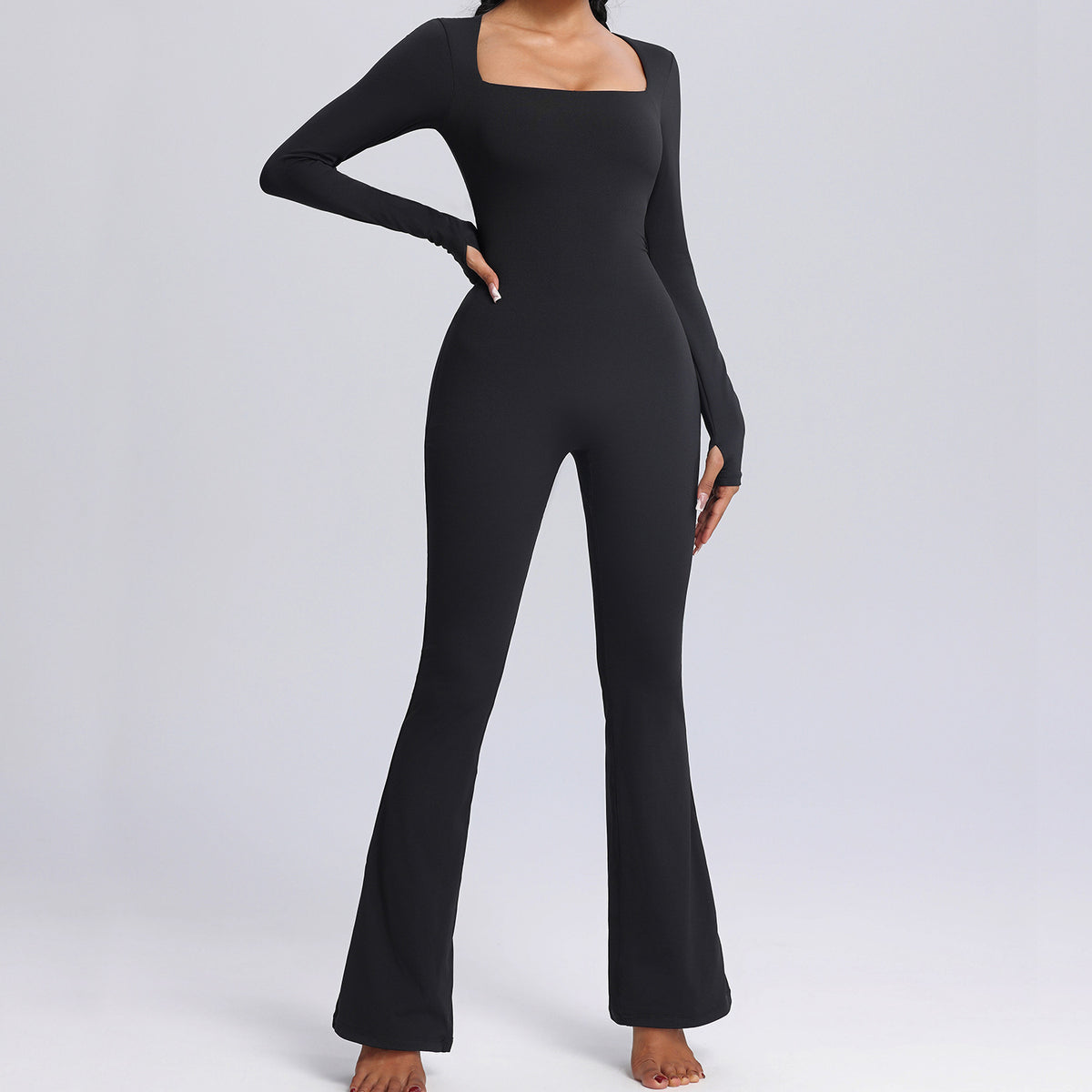 Women's Long Sleeve Yoga Jumpsuit | Seamless Activewear Romper
