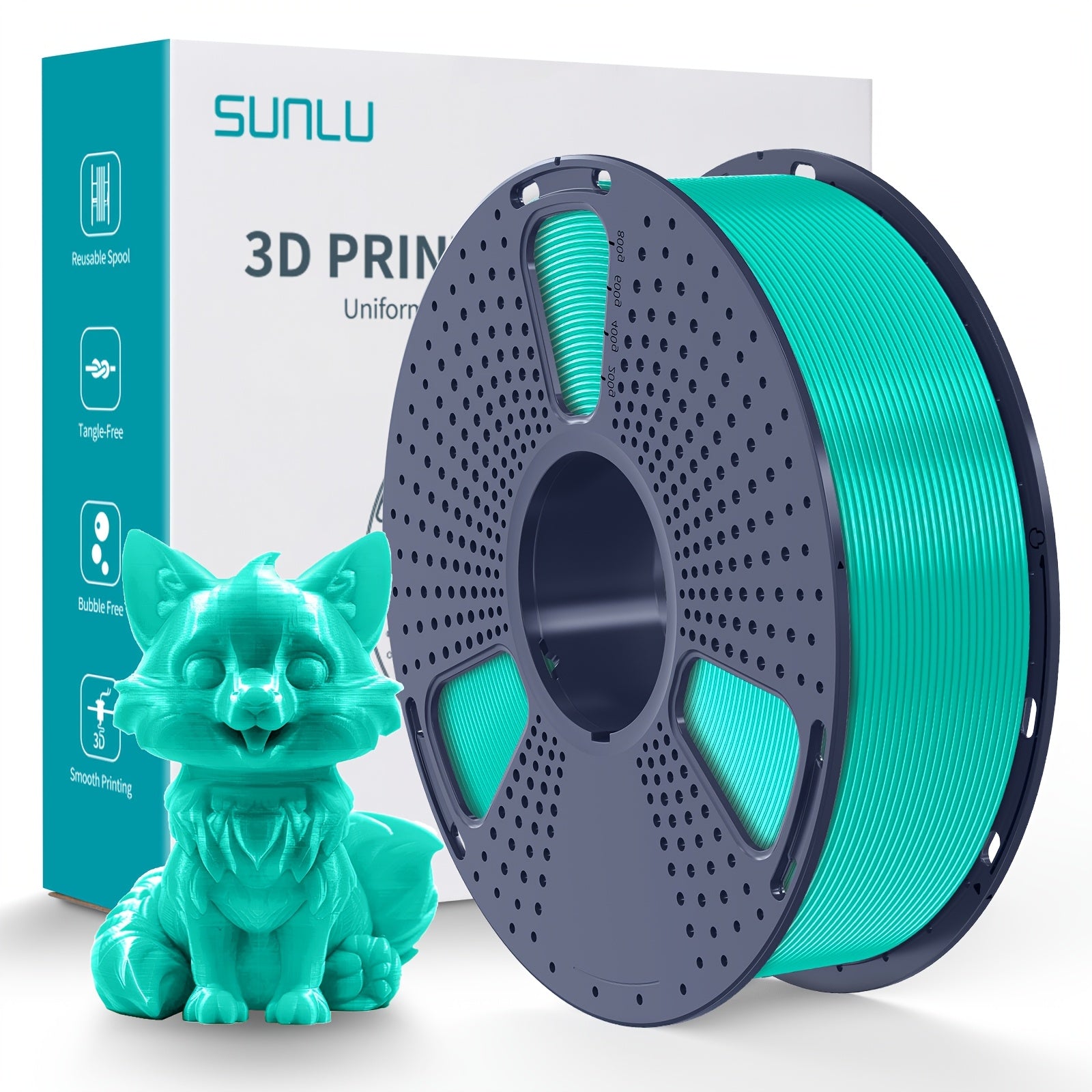 High Toughness PETG 3D Printer Filament, 1.75 mm ±0.02 mm, 1 kg Spool (2.2 lb) – Less Stringing, Smooth Layer Adhesion, Indoor & Outdoor Use