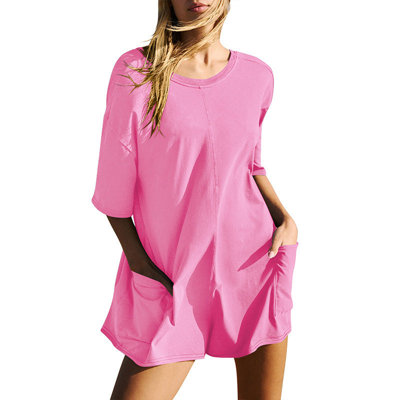 Women's Casual Loose Pocket Jumpsuit Romper